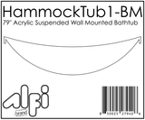 ALFI Brand - Black Matte 79" Acrylic Suspended Wall Mounted Hammock Bathtub | HammockTub1-BM