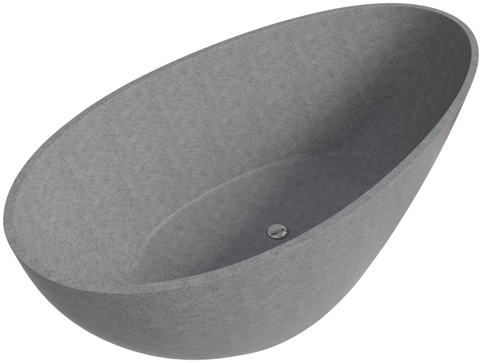 ALFI brand - 72" Solid Concrete Tear Drop Freestanding Bathtub - ABCO72TUB