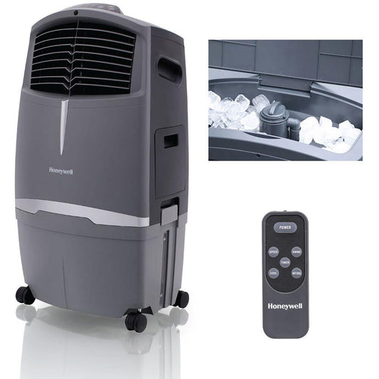 Honeywell Honeywell 525 CFM Indoor/Outdoor Evaporative Air Cooler (Swamp Cooler) with Remote Control in Gray