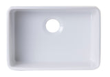 ALFI Brand - 24 inch White Single Bowl Fireclay Undermount Kitchen Sink | AB503UM-W