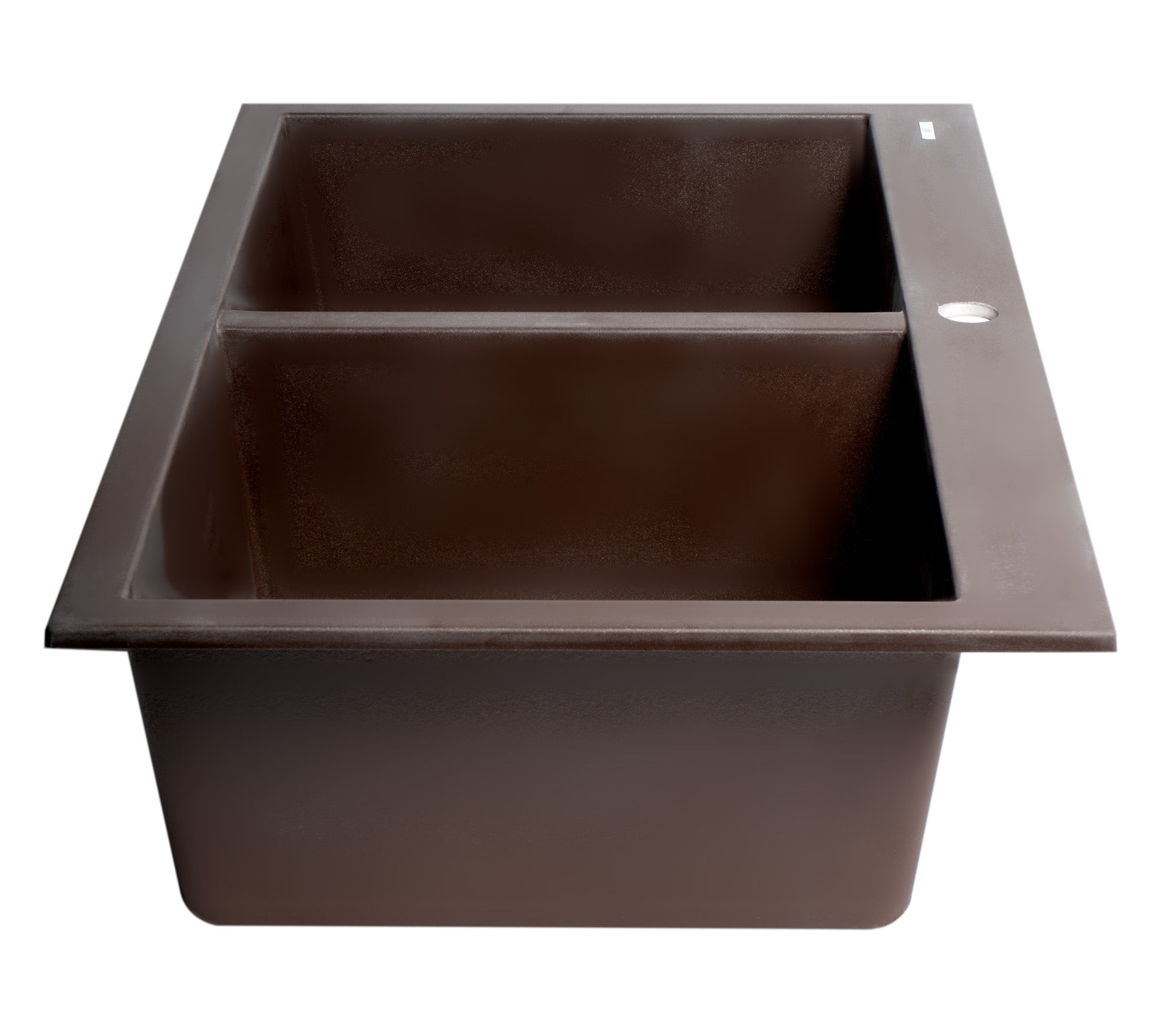 ALFI Brand - Chocolate 34" Drop-In Double Bowl Granite Composite Kitchen Sink | AB3420DI-C