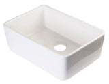 ALFI Brand - 24 inch Biscuit Single Bowl Fireclay Undermount Kitchen Sink | AB503UM-B