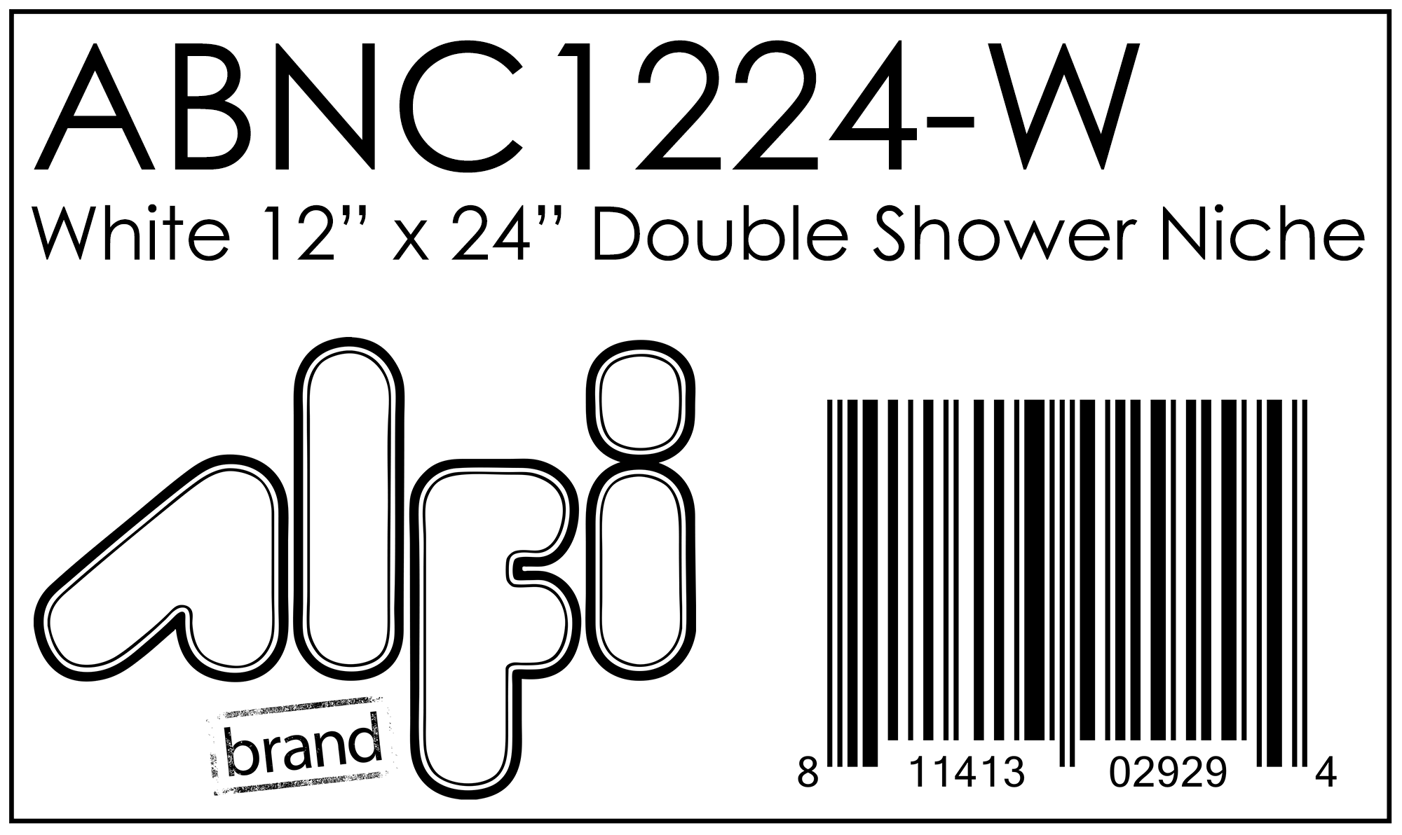 ALFI Brand - 12 x 24 White Matte Stainless Steel Vertical Double Shelf Bath Shower Niche | ABNC1224-W