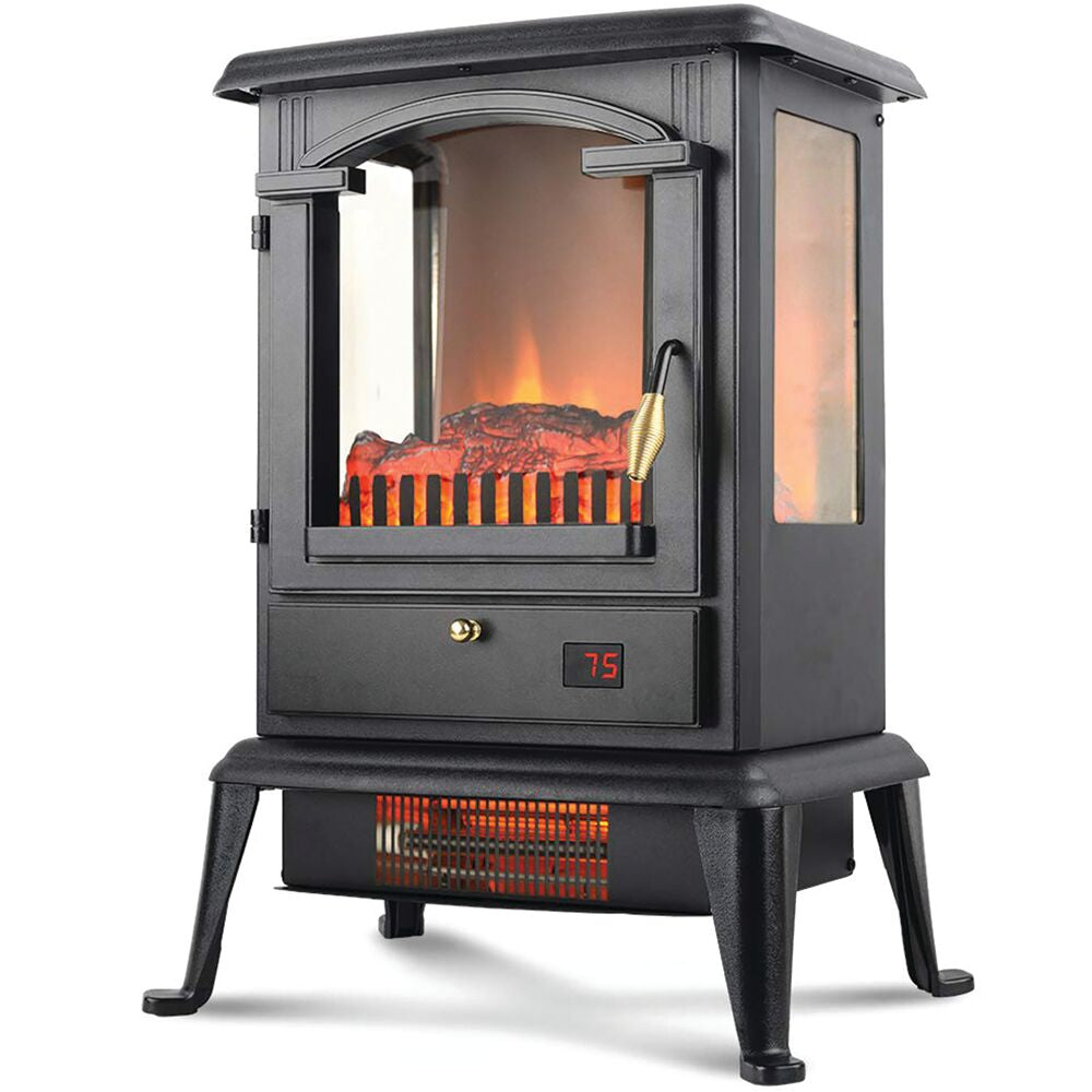 LifeSmart - 3-Sided Flame View Infrared Stove Heater - Heaters - HT1109