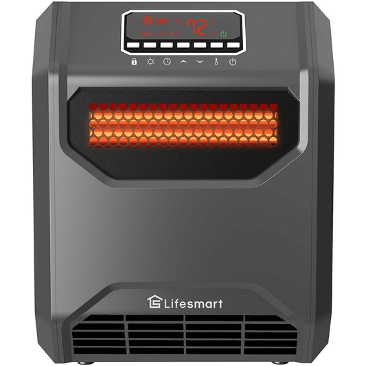 LifeSmart - 6-element Infrared Heater with Front Intake Vent and UV Light