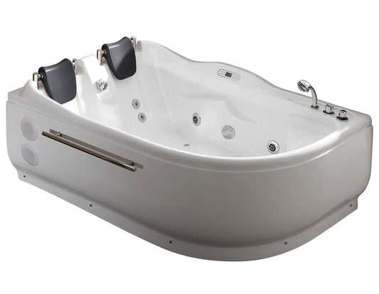 EAGO - 6 ft Right Corner Acrylic White Whirlpool Bathtub for Two | AM124ETL-R