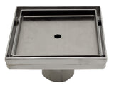 ALFI Brand - 5" x 5" Modern Square Stainless Steel Shower Drain w/o Cover | ABSD55A