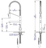 ALFI Brand - Polished Chrome Double Spout Commercial Spring Kitchen Faucet | ABKF3787-PC