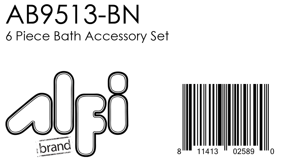ALFI Brand - Brushed Nickel 6 Piece Matching Bathroom Accessory Set | AB9513-BN