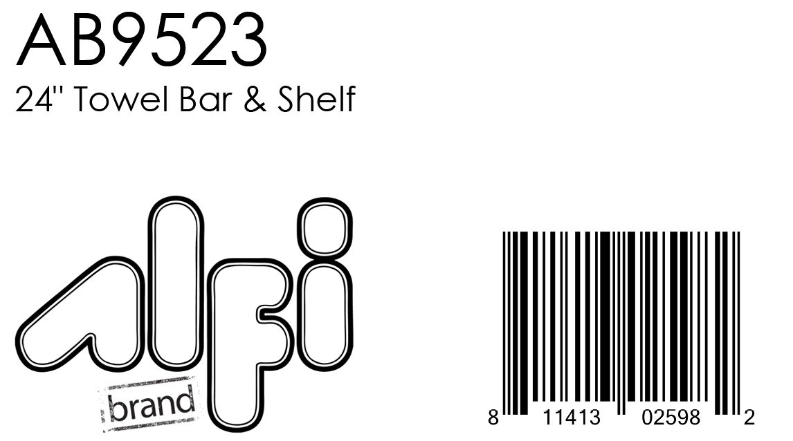 ALFI Brand - Polished Chrome 24 inch Towel Bar & Shelf  Bathroom Accessory | AB9523