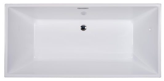 ALFI Brand - 67 inch White Rectangular Acrylic Free Standing Soaking Bathtub | AB8832