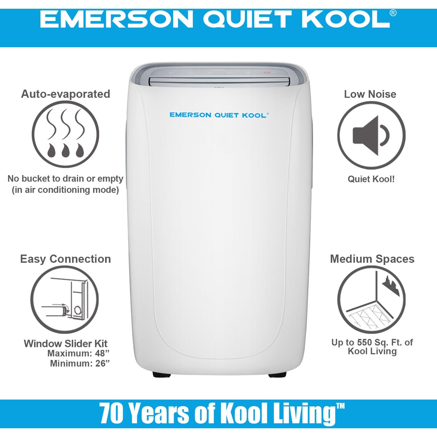 Emerson Quiet - 14,000 BTU Portable Heat/Cool Air Conditioner | EAPE14RD1