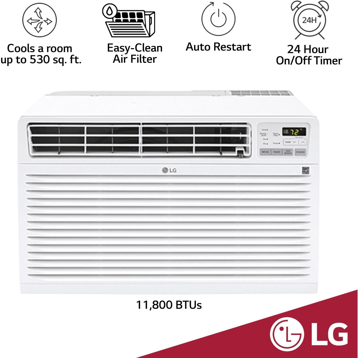 LG - 11,800 BTU Through the Wall Air Conditioner, 115V