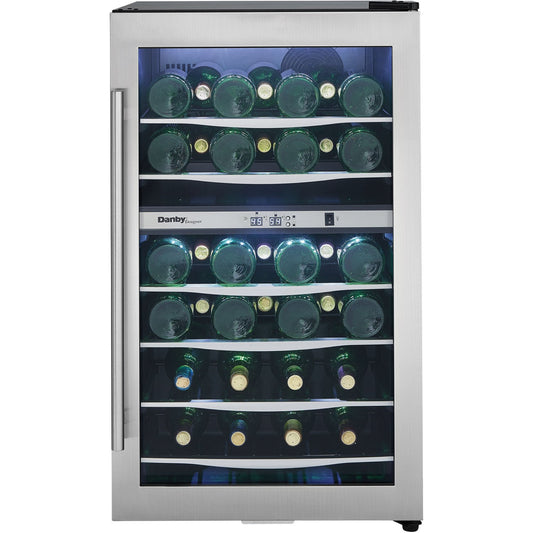 Danby - 38 Bottle Wine Cooler,Reversible Door,Tempered Glass Door | DWC040A3BSSDD