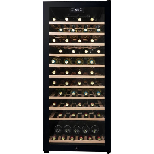Danby - 94 Bottle Wine Cooler,Side Mount Pocket Handle,Natural Beechwood Shelves | DWC94L1B