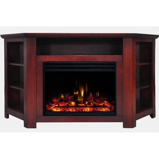 Cambridge - 56 inchx15.4 inchx30.4 inch Stratford Fireplace Mantel w/Deep & Enhanced Log Insert | CAM5630-1CHRLG3