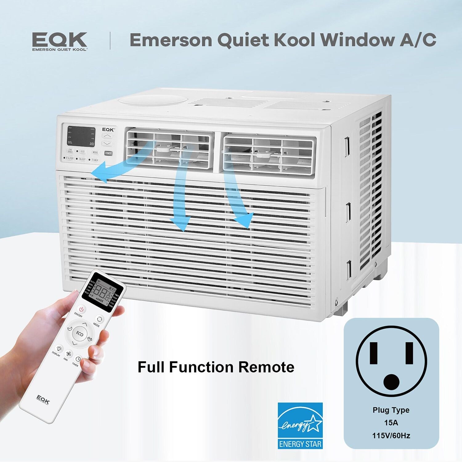 Emerson Quiet - 15,000 BTU Window Air Conditioner, Electronic Controls | EARC15RE1