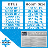 Kinghome - 8,000 BTU Window Air Conditioner with Electronic Controls, Energy Star | KHW08BTE