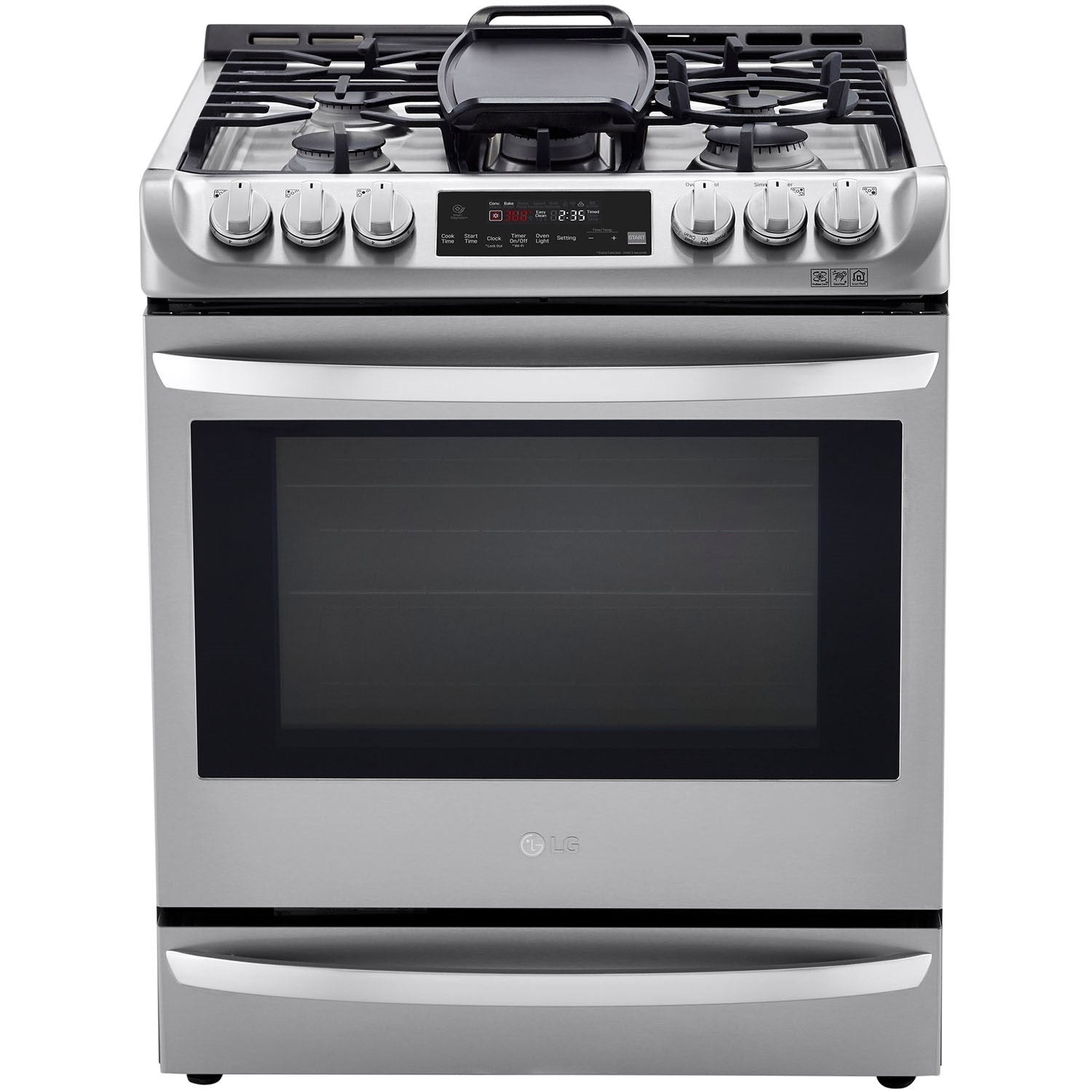 LG Over the Range Microwaves, 6.3 CF / 30 inch Dual Fuel Slide-In Range, ProBake Convection, ThinQ, and Wall Mounted Range Hood Bundle