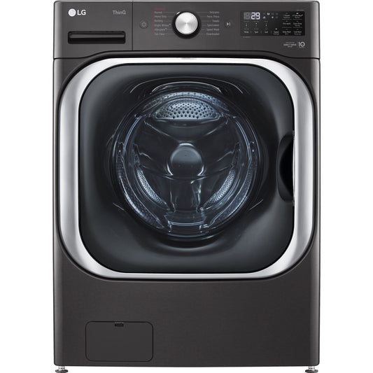 LG - 5.2 Cu. Ft. High-Efficiency Stackable Smart Front Load Washer and LG - 7.4 Cu. Ft. Ultra Large Capacity Black Steel Smart Electric Vented Dryer
