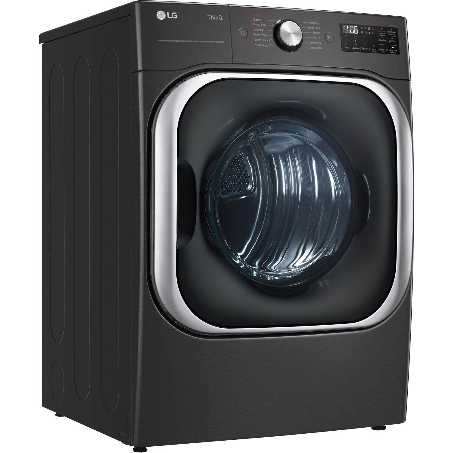 LG - 9.0 cu. ft. Mega Capacity Gas Dryer with with Sensor Dry, Turbo Steam in Black Steel | DLGX8901B