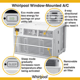 Whirlpool - 8,000 BTU Window AC with Electronic Controls | WHAW081BW