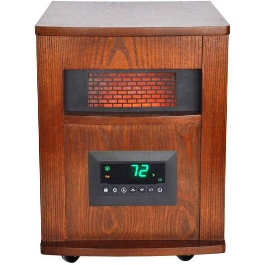 LifeSmart - 6 Element IR Heater Wood Cabinet | LS-1000X-6W-IN