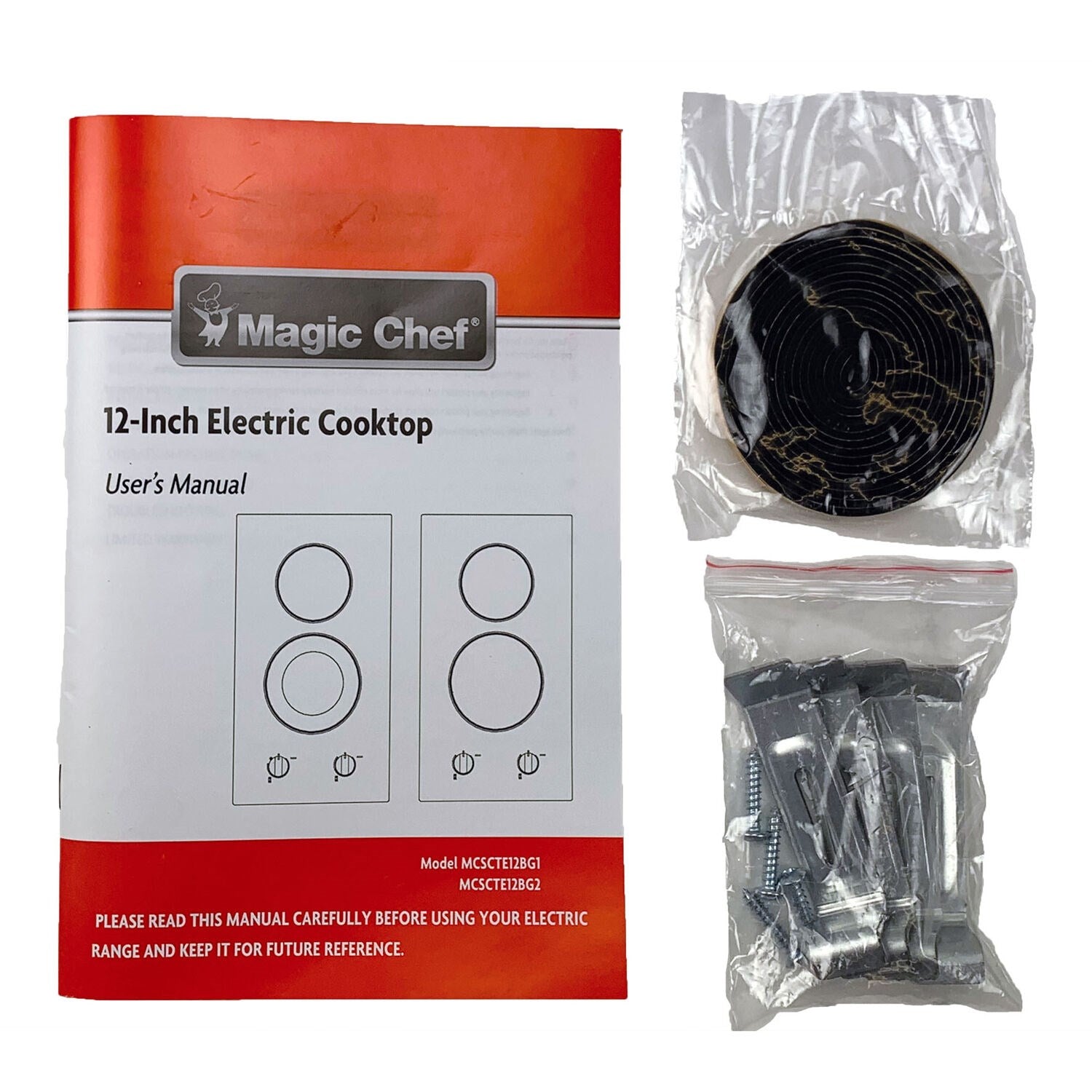 Magic Chef - 12 inch Built-In Electric Cooktop - 2 Elements (120V) | MCSCTE12BG2