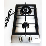 Magic Chef - 12 inch Built-In Gas Cooktop - 2 Burners | MCSCTG12S