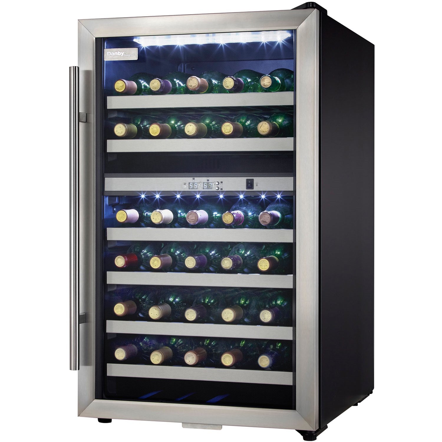 Danby - 38 Bottle Wine Cooler,Stainless Steel Door Trim,Reversible Door,Light | DWC114BLSDD