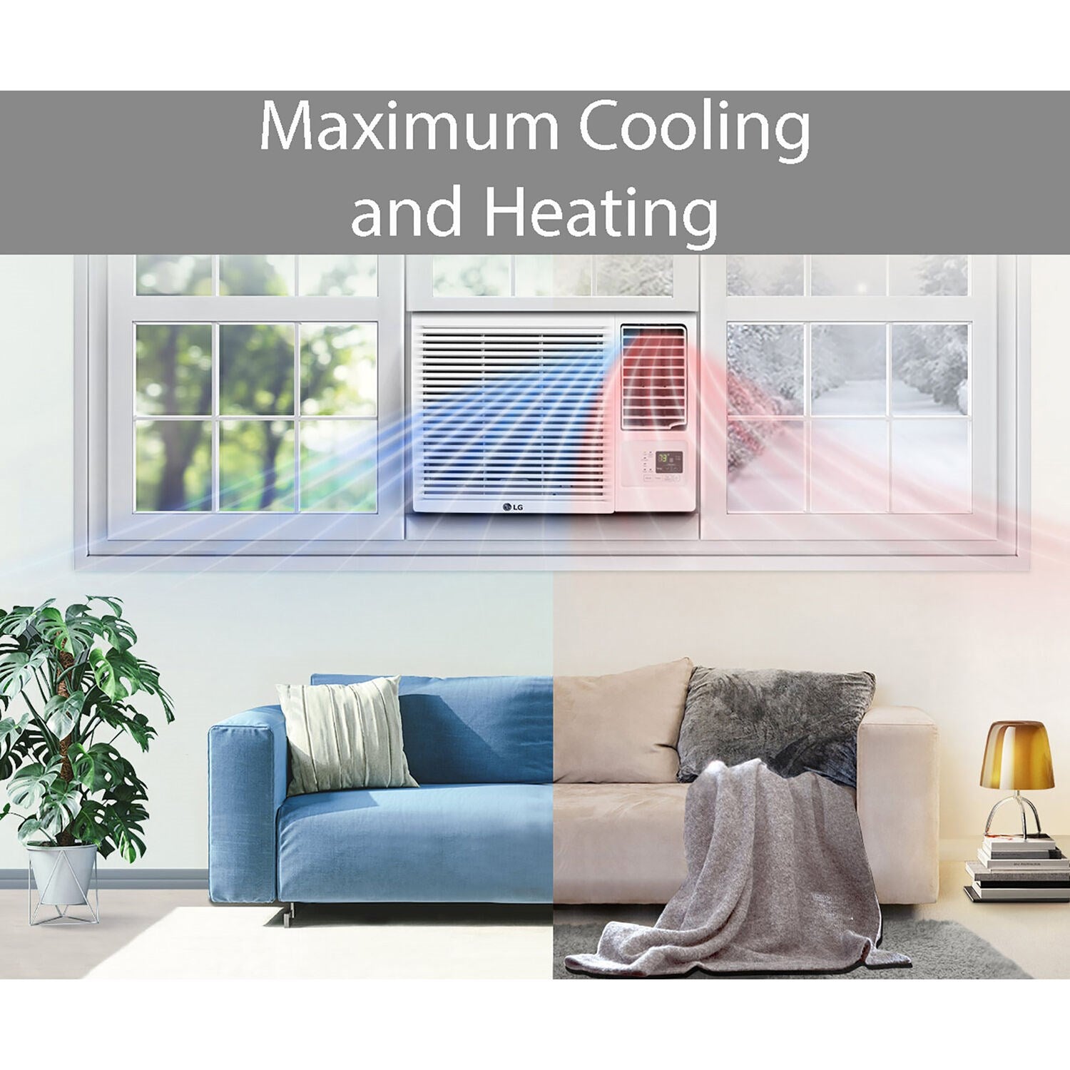 LG - 18,000 BTU Heat/Cool Window Air Conditioner w/Wifi Controls | LW1821HRSM