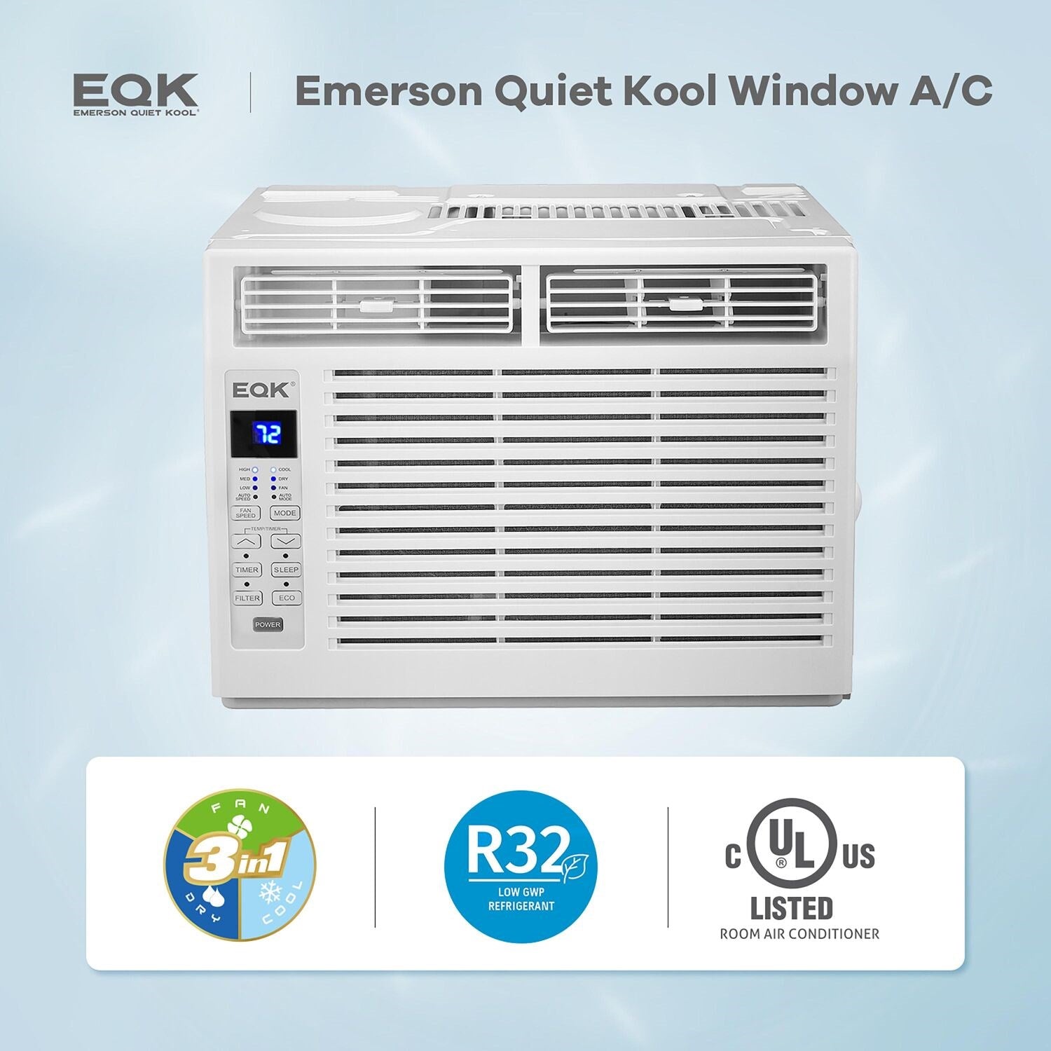 Emerson Quiet - 5,000 BTU Window Air Conditioner, Electronic Controls | EARC5RD1