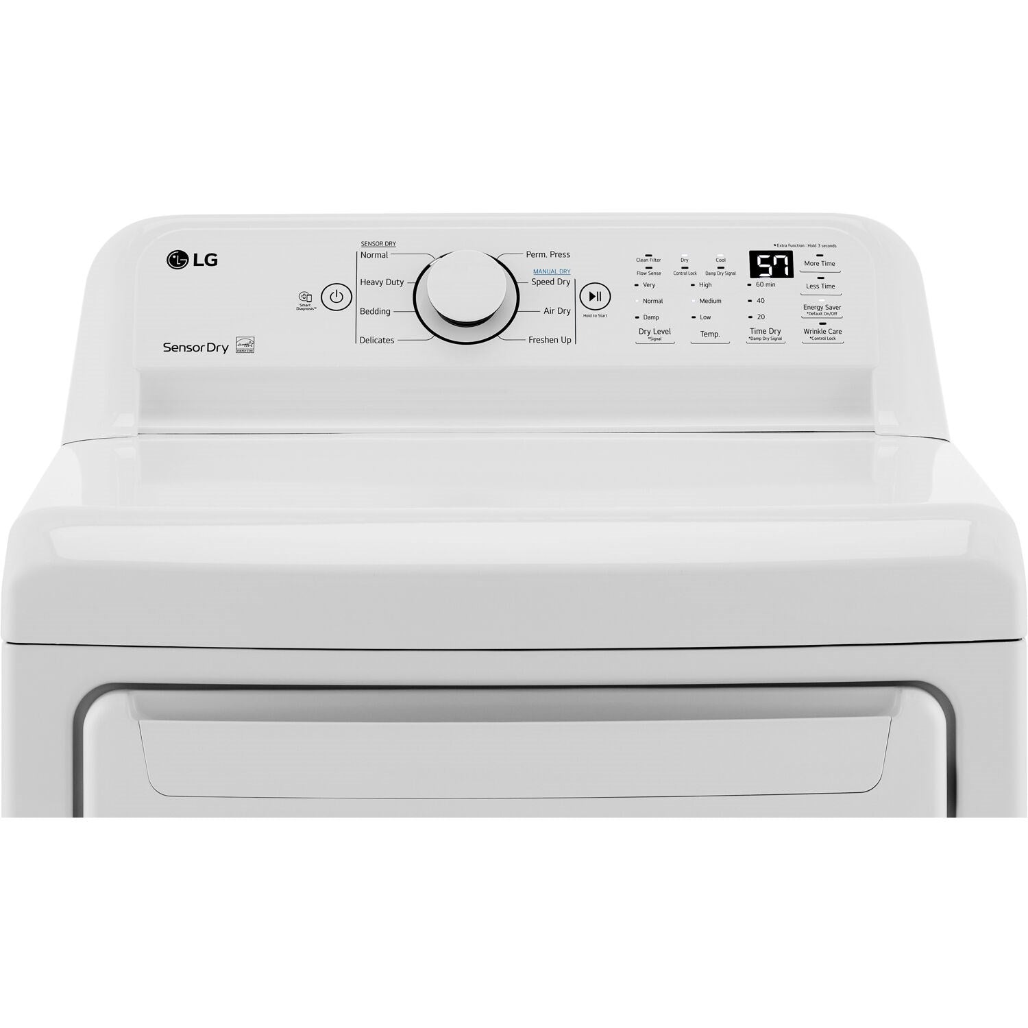 LG - 7.3 cu. ft. Ultra Large High Efficiency White Gas Dryer with Sensor Dry | DLG7001W