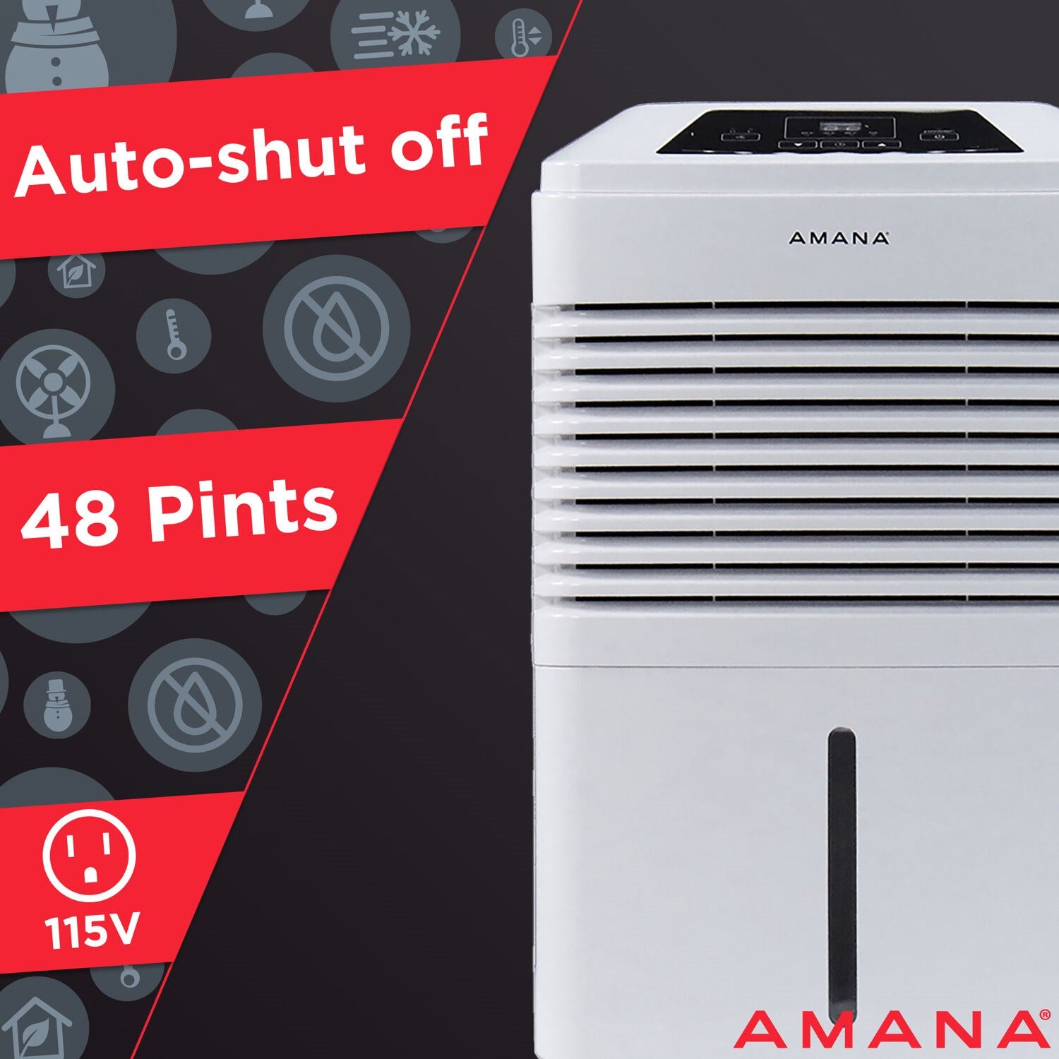 Amana - 48 Pint Dehumidifier | AMAD481BW