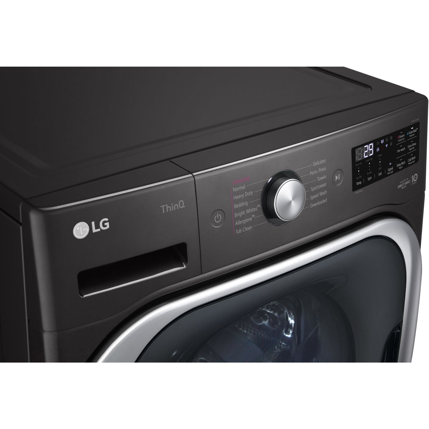 LG - 5.2 Cu. Ft. High-Efficiency Stackable Smart Front Load Washer with Steam and TurboWash | WM8900HBA