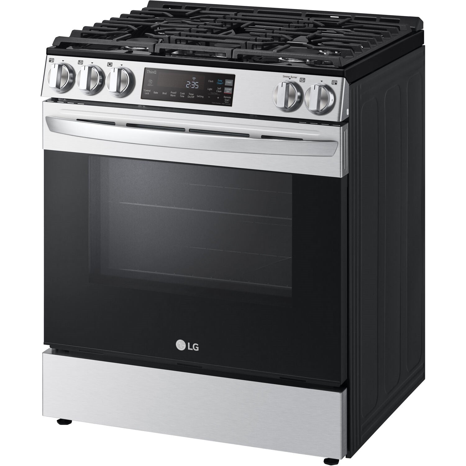LG - 5.8 CF Gas Single Oven Slide-In Range, EasyClean Plus Self Clean, ThinQ and French Door Refrigerator Bundle