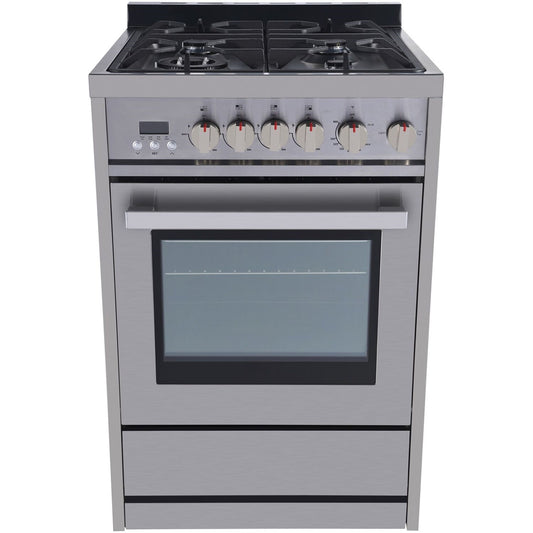 GALANZ - 24 in. 2.7 cu. ft. Gas Range in Stainless Steel with Oven | GL1FR24ASSAGN