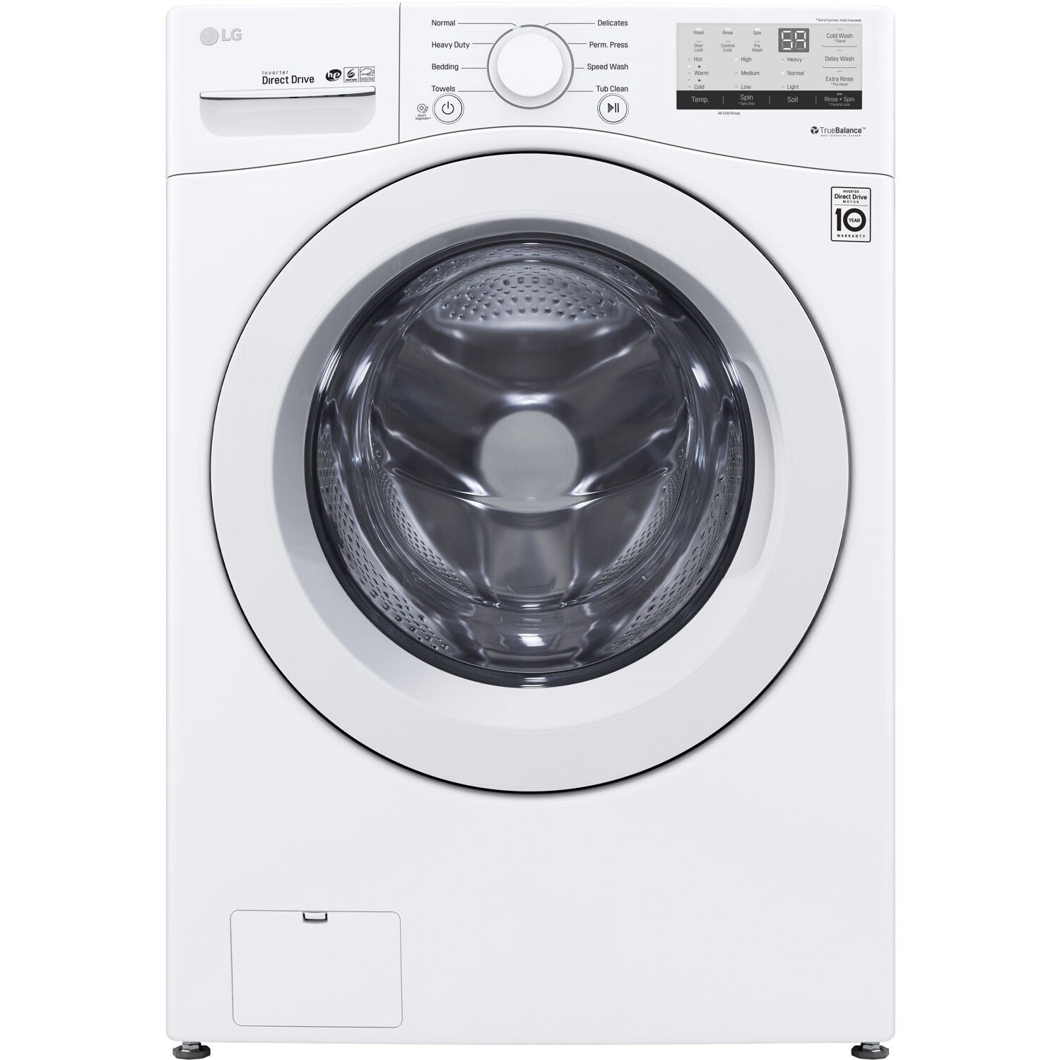 LG - 4.5 CU Front Load Washer and LG - 7.4 Cu. Ft. Ultra Large White Smart Electric Vented Dryer