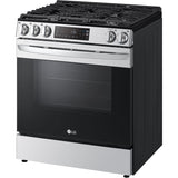 LG Over the Range Microwaves, 5.8 CF Gas Single Oven Slide-In Range, EasyClean Plus Self Clean, ThinQ, and Wall Mounted Range Hood Bundle