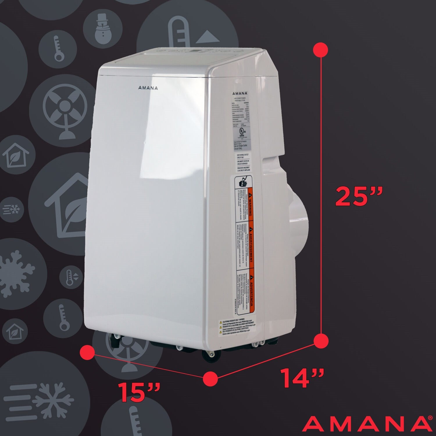Amana - 7,000 BTU Portable Air Conditioner with Dehumidifer  | AMAP064AW