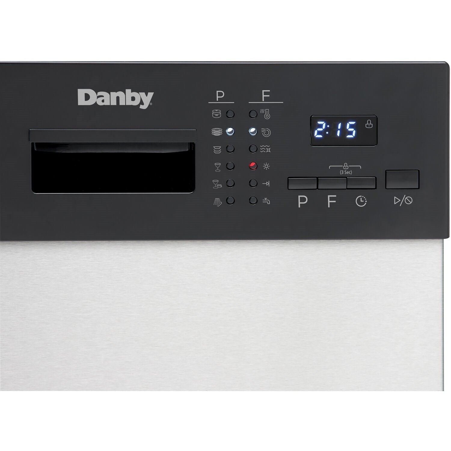 Danby - 24 inch Built-In Dishwasher,12 Place Settings, SS Interior, 6 Wash Programs | DDW2404EBSS
