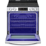 LG Over the Range Microwave and 6.3 CF Electric Single Oven Slide-In Range, Self Clean, ThinQ,Printproof