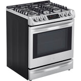 LG Over the Range Microwaves, 6.3 CF / 30 inch Dual Fuel Slide-In Range, ProBake Convection, ThinQ, and Wall Mounted Range Hood Bundle