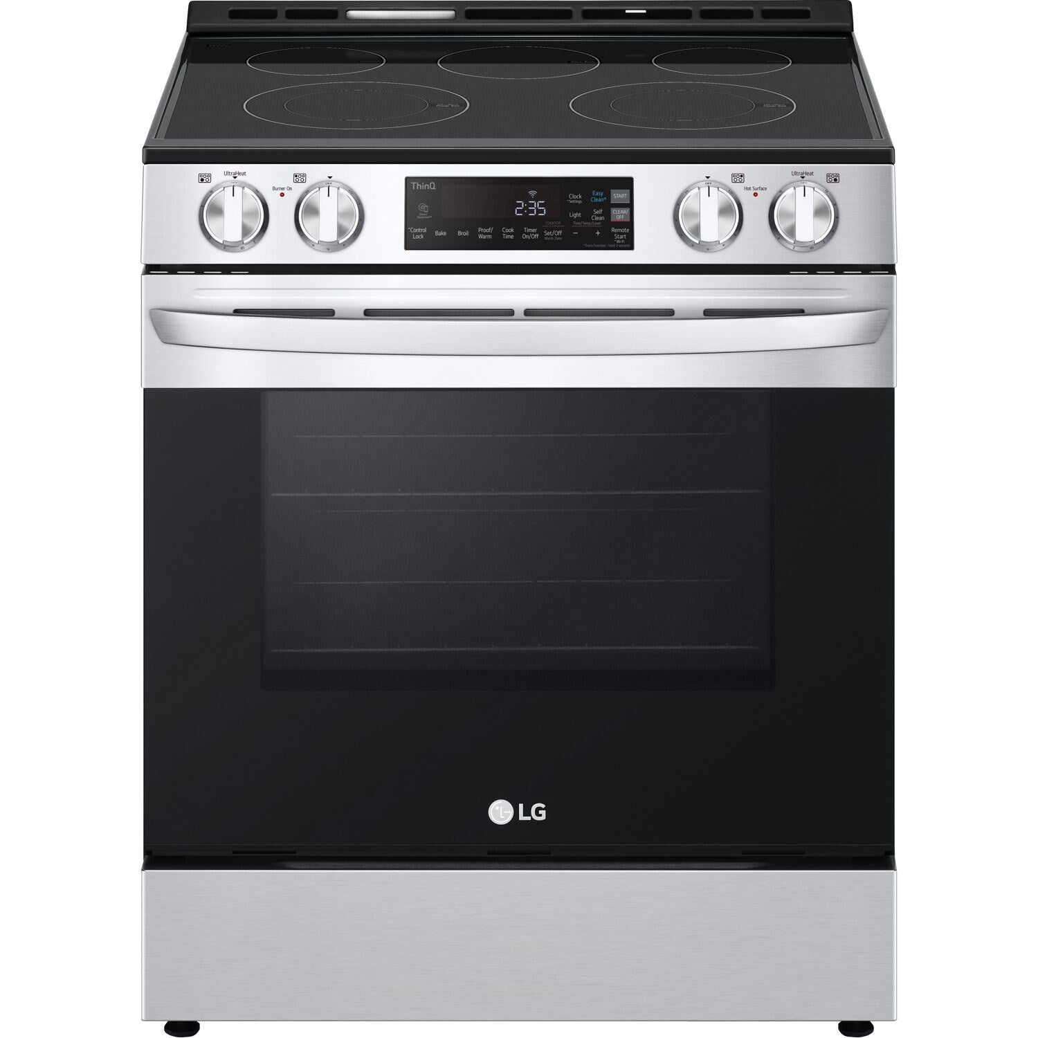 LG Over the Range Microwave and 6.3 CF Electric Single Oven Slide-In Range, Self Clean, ThinQ,Printproof