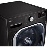 LG - 5.0 Cu. Ft. High Efficiency Stackable Smart Front-Load Washer and 7.4 Cu. Ft. Ultra Large Black Steel Smart Electric Vented Dryer