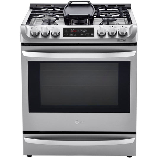 LG - 6.3 CF / 30 inch Dual Fuel Slide-In Range, ProBake Convection, ThinQ andLG Electric Wall Oven Bundle