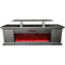LifeSmart - 72 inch Media Fireplace with faux glass beads  Black - TV shelf | LDFP0009US-BLK