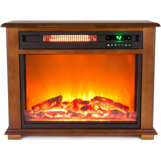 LifeSmart - Medium Square Fireplace w/ Decorative Mantel Trim | FP2042