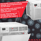 Amana - 8,000 BTU Window AC with Electronic Controls R32 | AMAP081CW