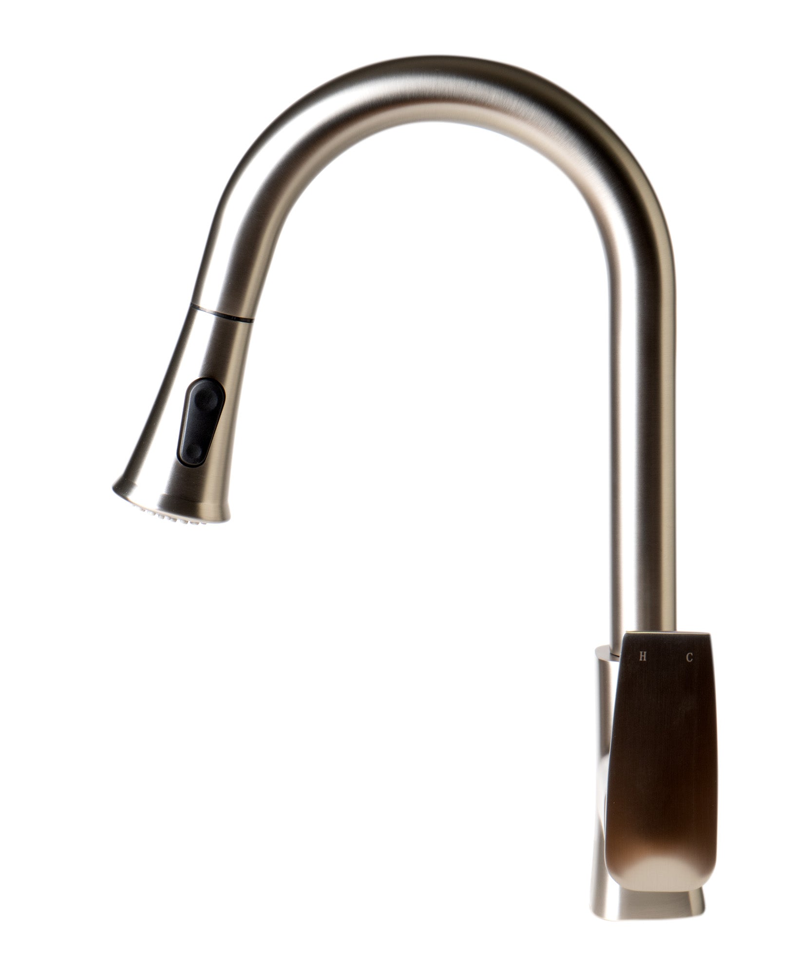 ALFI Brand - Brushed Nickel Square Gooseneck Pull Down Kitchen Faucet | ABKF3889-BN